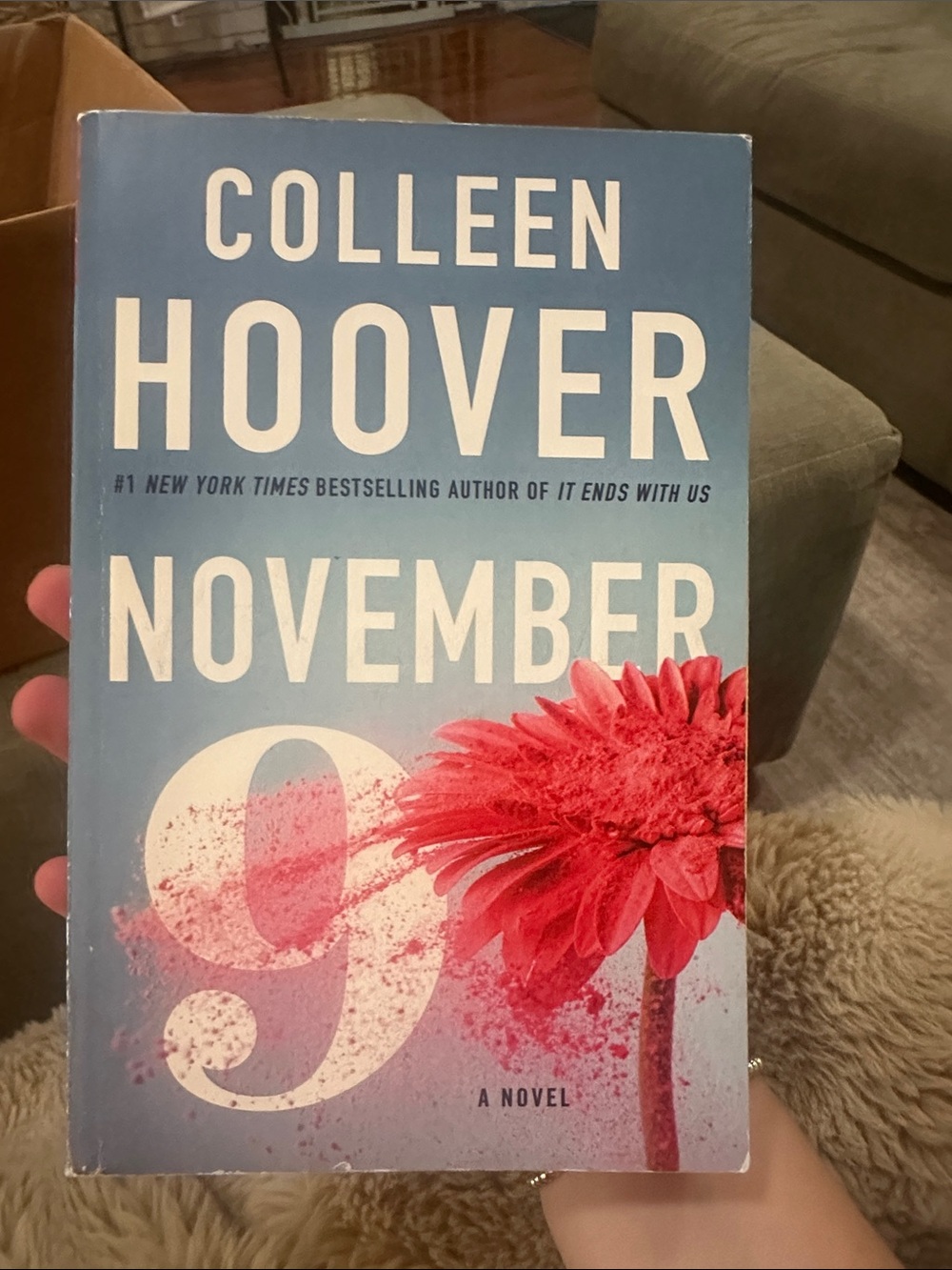 Colleen Hoover "November 9" Paperback - Blue & Pink Cover